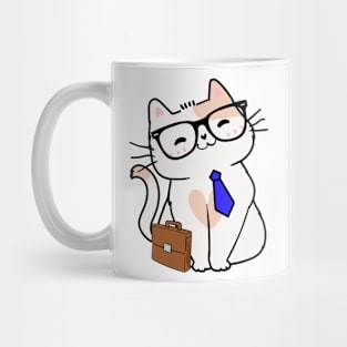 Funny cat is on the way to work Mug